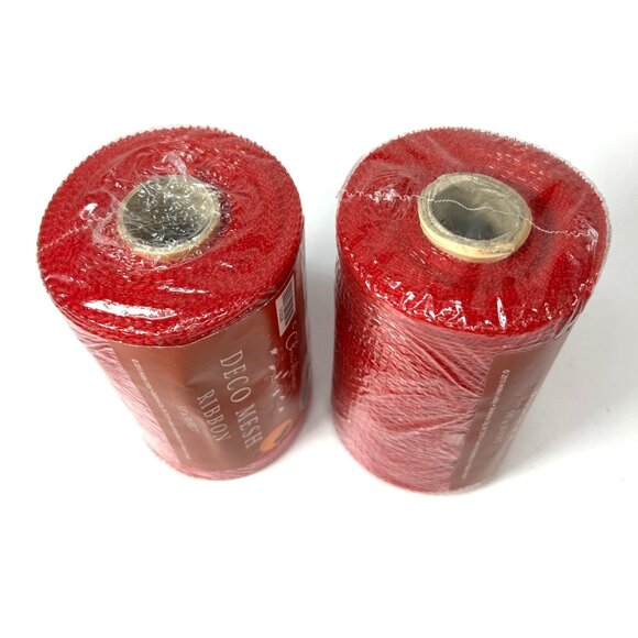 3 Christmas Deco Spools Of Mesh Ribbon 5.5" X 30 Ft Polypro Mesh Weatherproof 2 - Picture 4 of 7